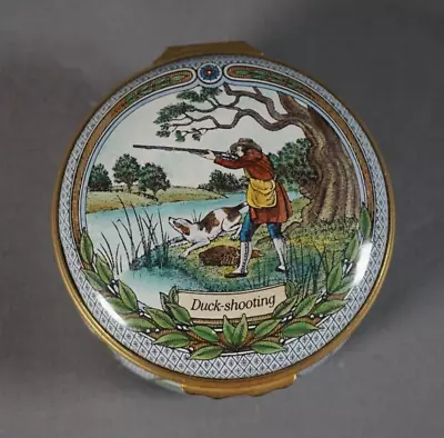 Vtg Halcyon Days Enamel Boxes Trinket Box - Duck Shooting James Purdey Son • $13.15