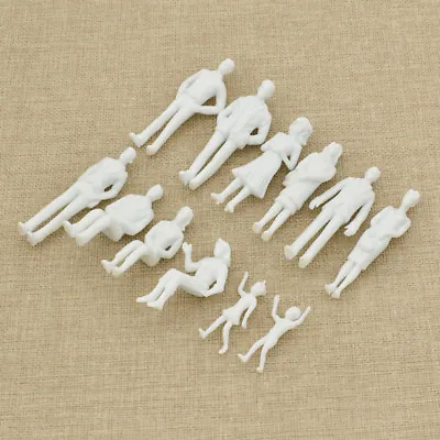 1:25 Scale Model White Figures Unpainted People ABS Crafts Accessories 10 Pcs • $3.74