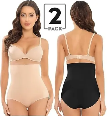 2x Womens Magic High Waist Slimming Underwear Knickers Briefs Firm Tummy Control • £7.64