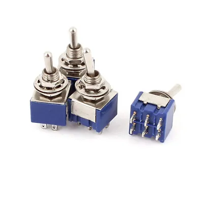 4 Pcs AC 6A 125V 2 Position 6Pins DPDT ON-ON Micro Mini Toggle Switch • $7.11