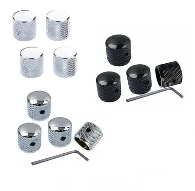 $9.56 • Buy Chrome Barrel Knobs For P Bass/Telecaster Ibanez Domed Knurled Volume Tone Knob