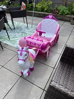 £80 • Buy Huffy Disney Princess Royal Carriage And Horse 6V Ride-On Kids Girls Outdoor Toy
