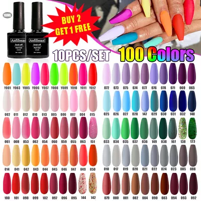 Anfillesan Neon Gel Nail Polish Set Soak Off UV LED Varnish Gel Top Coat Summer • $3.05