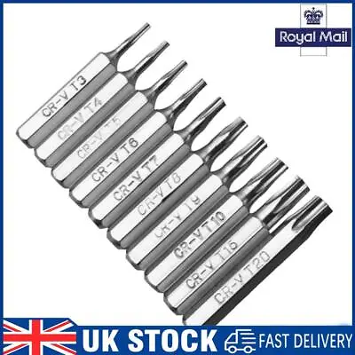 10pcs CR-V Torx Bits Set T3 T4 T5  T7 T8 T9 T10 T15 T20 Mobile Repair Bit • £5.79