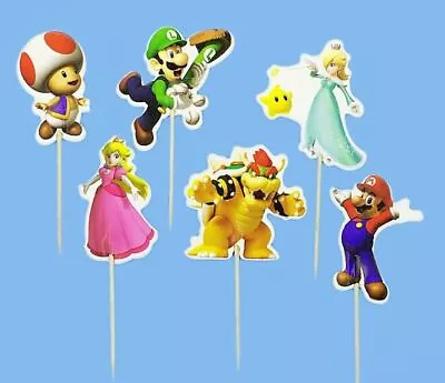 24pc Super Mario Cupcake Toppers Birthday Party Decoration • $7.50