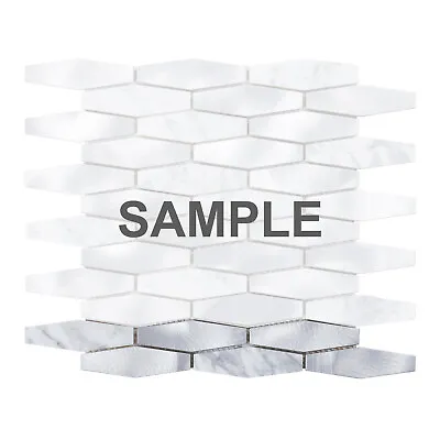 White Calacatta Marble Metallic Aluminum Hexagon Mosaic Tile Kitchen Backsplash • $3.99