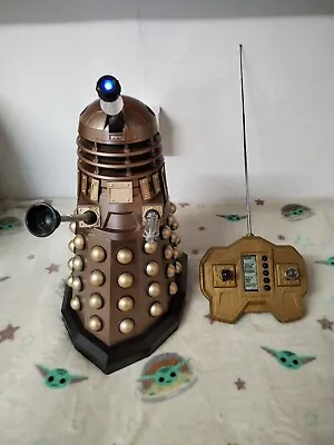 Doctor Who Remote Control  12 Inch Gold Dalek 40 MHz Lights And Speech 2004 BBC • £60