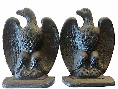 Vintage Centennial Eagle Cast Iron Bookends/Door Stoppers 6.75x4.5x1.75 Inch • $5