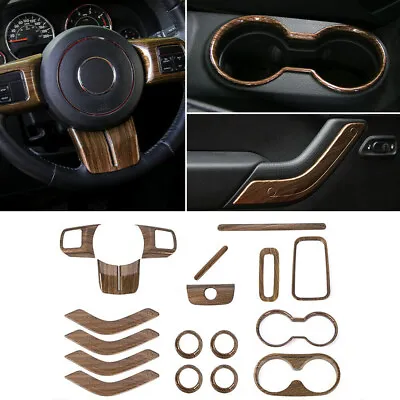 Wood Grain Interior Decor Trim Cover Kit For 11-17 Jeep Wrangler JK 18x Full Set • $51.99