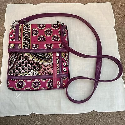 Vera Bradley Mini Hipster Very Berry Paisley Floral Print Crossbody Shoulder Bag • $15