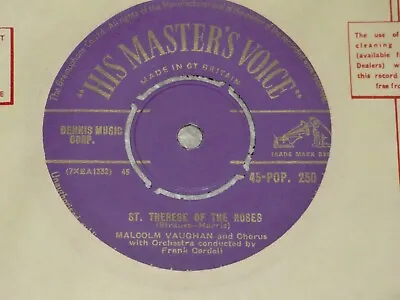 Malcolm Vaughan. St. Therese Of The Roses. Hmv (gold) 45-pop 250 (super Track) • £11.99