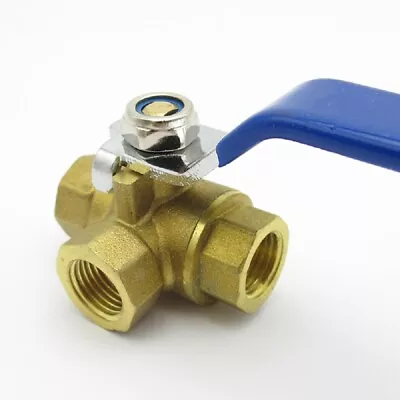 1/4  3/8  1/2  3/4  1  BSP Female Thread Full Port L-Port 3 Way Brass Ball Valve • $14.29