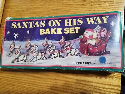 Santa’s On His Way Bake Set By Fox Run Vintage 1981 Cookie Cutters Instructions • $9.99