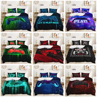 Gamer Games Gamepad Controller Boys Kids Duvet Doona Quilt Cover Bedding Set • $31.95