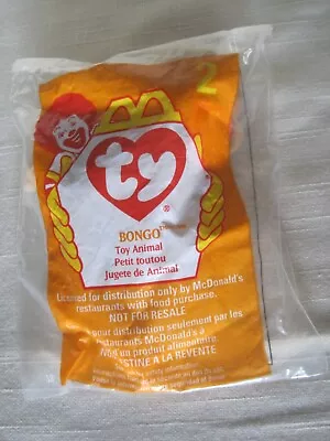 Ty Mini Beanie Baby-BONGO The Monkey #2 McDonalds Happy Meal 1998 MINT+MINT TAGS • $3.50