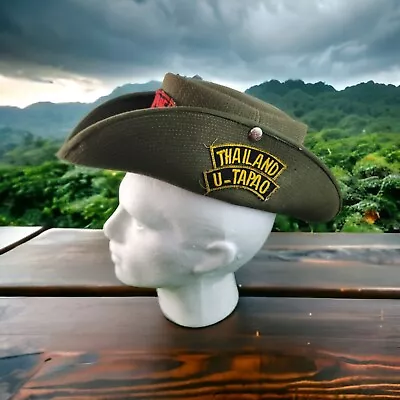 U-Tapao VIETNAM WAR THAILAND Jungle Cowboy Boonie Hat Rare Authentic Go To Hell • $149.95