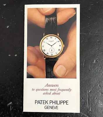 PATEK PHILIPPE Brochure 1989  Answers To Questions  Chronograph 3970 Calatrava / • $198.92