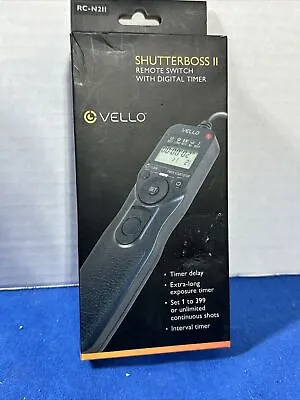 Vello Wireless Shutterboss II Remote Shutter Timers For Nikon New Open Box • $40