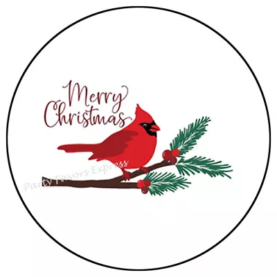 30 Merry Christmas Red Cardinal Envelope Seals Labels Party Favors Stickers 1.5  • $1.99