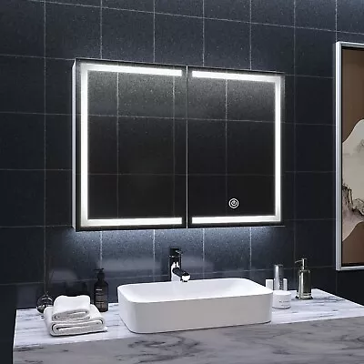 Lighted Medicine Cabinet With Mirror Wall Mounted Bathroom Cabinet LED Lights • $199.99