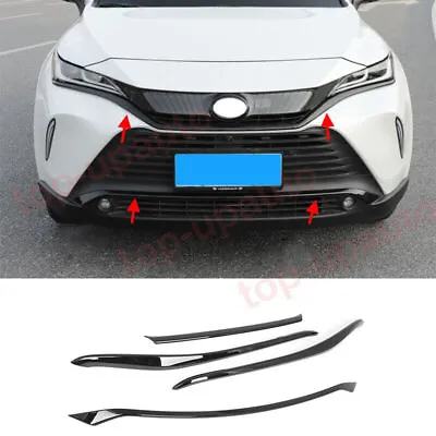For Toyota Venza 2021-2023 Glossy Black Front Bumper + Grill Moulding Cover Trim • $115.48
