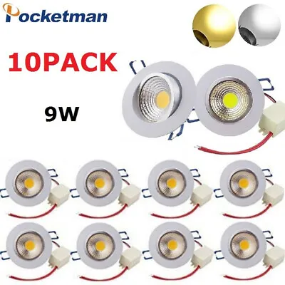10PC 7W/9W/12W COB LED Chip Dimmable Recessed Ceiling Light Spotlight US • $215.99