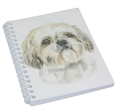 £4.90 • Buy Shih Tzu Illustrated Dog Spiral Bound Notebook 50 Blank Pages Perfect Gift 