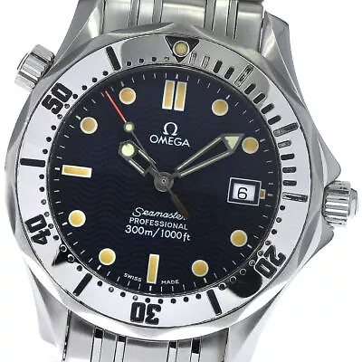 OMEGA Seamaster300 2562.80 Date Navy Dial Quartz Boy's Watch_790576 • $1789.70