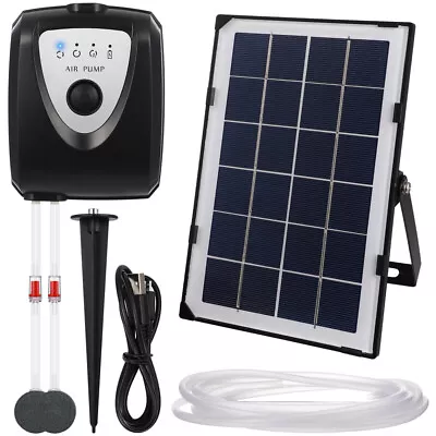 £25.99 • Buy Solar Powered Oxygenator Air Stone Aerator Pond Water Oxygenator Oxygen Pump