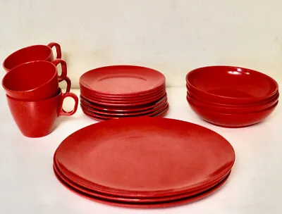 Boonton Ware Somerset Mid Century Mod Dinner Set RED Melamine • $95.98