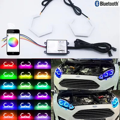 For Mazda 3 Mazda3 BL 09-13 Hex LED RGB Angel Eye Kit Halo Ring BT APP Headlight • $52.99