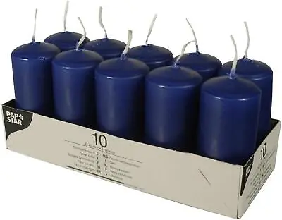 Pack Of 10 Dark Blue Pillar Candles 40 X 90 Mm  • £13.99