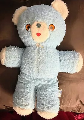 Vintage Elka Blue Musical Plush Teddy Bear Works & Plays “Go To Sleep” Lullaby • $50