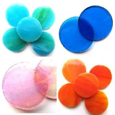 Round Stained Glass Mosaic Tiles In A Choice Of Colours  & Quantities • £2.15