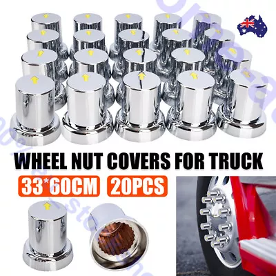 20PCS Wheel Nut Covers Safety Arrow Chrome ABS Caps For Semi Trucks Trailers Bus • $39.45