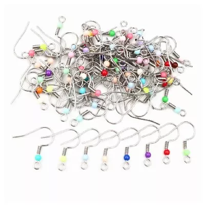 Colourful Ball End Earring Hooks Blanks Clasps Jewellery Makings Findings Base • £1.55