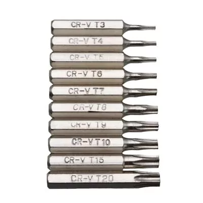 10PCS For Torx Screwdriver Bits Set T3 T4 T5 T7 T8 T9 T10 T20 Mobile • £5.45