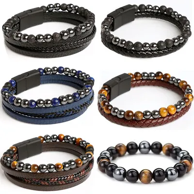 Mens Women Magnetic Bracelet Therapy Weight Loss Arthritis Health Pain Relief UK • £4.59