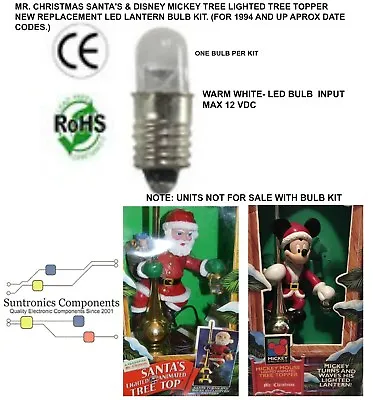 Mr Christmas Santa's & Disney Mickey Tree Topper New Led Replacement Bulb  • $10