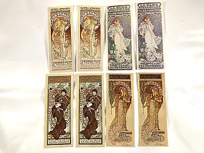 8 Large Slim Vintage 1960's Alphonse Mucha Postcards - Art Nouveau - USA • $29.99