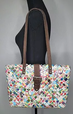 Nahui Ollin Candy Wrapper Peace Sign Love Doves Hippy Retro Unique Purse READ • $34.99