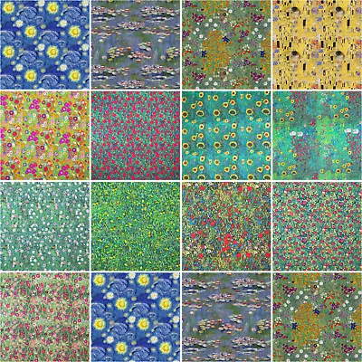 Artists Cotton Fabric ART GALLERY Klimt Van Gogh Monet Craft Dressmaking 140cm • £2.60