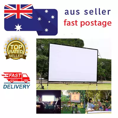 $57 • Buy 4:3 PORTABLE FOLDING MOVIE SCREEN HD Indoor Outdoor Projector Screen For Camping
