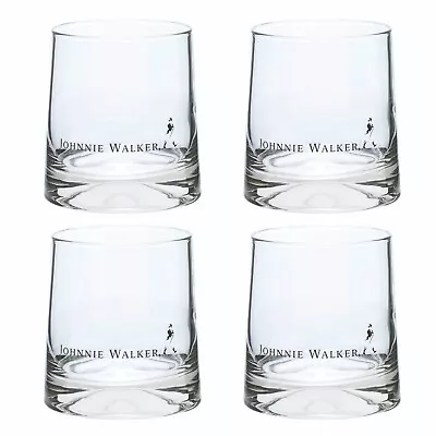 $89.99 • Buy Johnnie Walker Black Label 4 X Tapered  Round Tumbler Glasses BNWOB  MAN CAVE