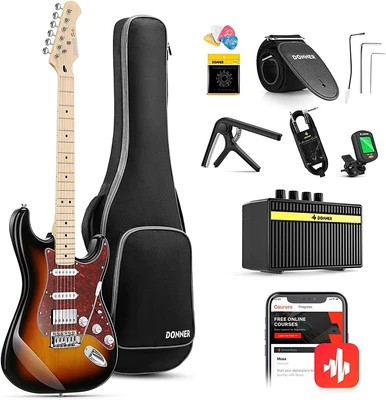 $205 • Buy 🎸 𝗗𝗢𝗡𝗡𝗘𝗥 39  Electric Guitar And Amp Bundle Kit Set Coil Split HSS Pickup