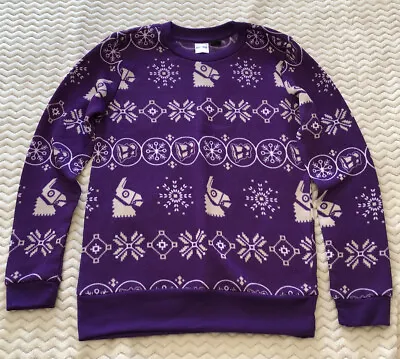 $16 • Buy Fortnite Epic Games Mens Size Medium M Purple Loot Llama Ugly Christmas Sweater