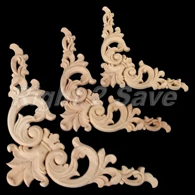 $8.13 • Buy Elegant European Style Wood Carved Corner Onlay Applique Furniture Cabinet Decor