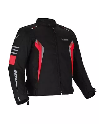 Men's CE Armored Nylon & Mesh Motorcycle Red And Black Waterproof Biker Jackets • $89.99