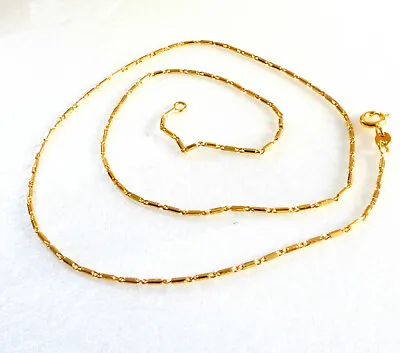 Women Beauty Rope Choker Chain Necklace 46cm 18 Inch 24K Yellow Gold Plated UK • £11.16