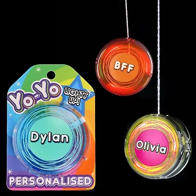 Personalised Yoyo Light Up LED Name Professional Ball Bearing Yo-Yo Kids Toy • £7.40